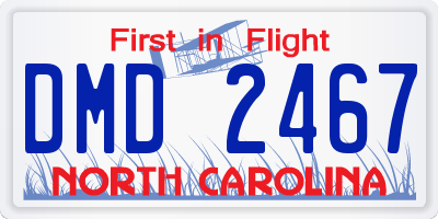 NC license plate DMD2467