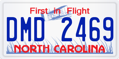 NC license plate DMD2469