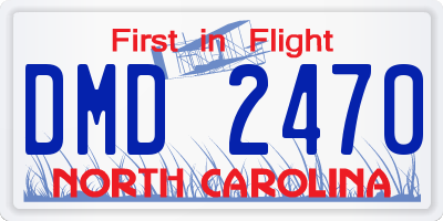 NC license plate DMD2470