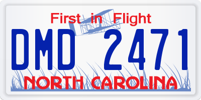 NC license plate DMD2471