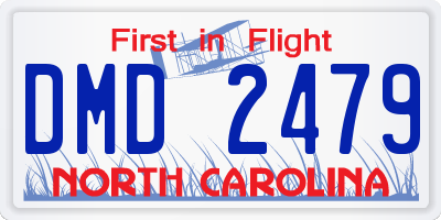NC license plate DMD2479
