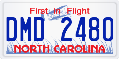 NC license plate DMD2480