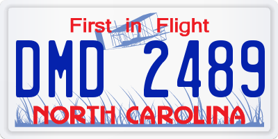 NC license plate DMD2489