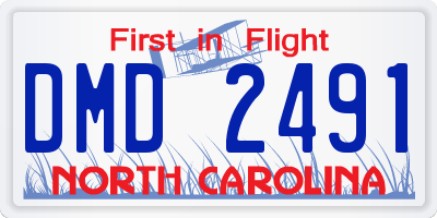NC license plate DMD2491