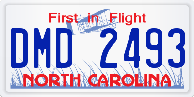 NC license plate DMD2493