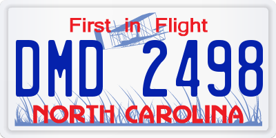 NC license plate DMD2498