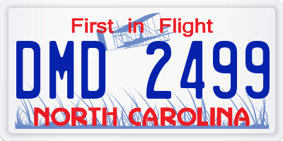 NC license plate DMD2499