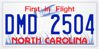 NC license plate DMD2504