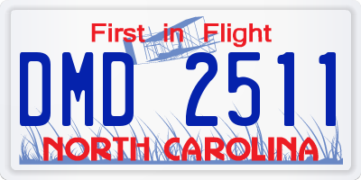 NC license plate DMD2511