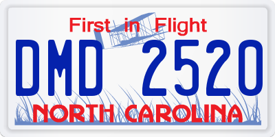 NC license plate DMD2520