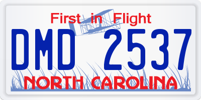 NC license plate DMD2537
