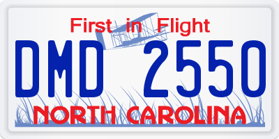 NC license plate DMD2550