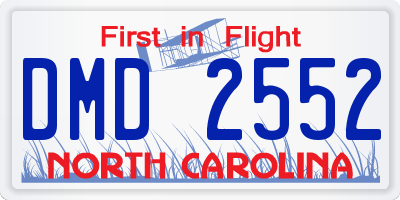 NC license plate DMD2552