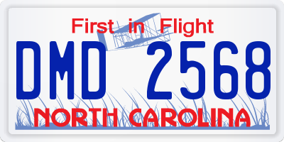 NC license plate DMD2568