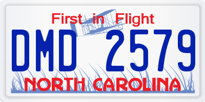 NC license plate DMD2579