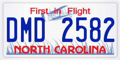 NC license plate DMD2582