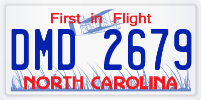 NC license plate DMD2679