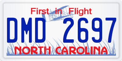 NC license plate DMD2697