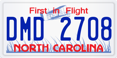 NC license plate DMD2708