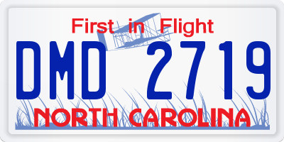 NC license plate DMD2719