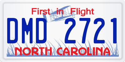 NC license plate DMD2721