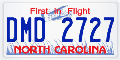 NC license plate DMD2727