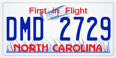 NC license plate DMD2729