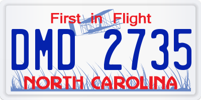 NC license plate DMD2735