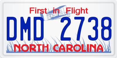 NC license plate DMD2738