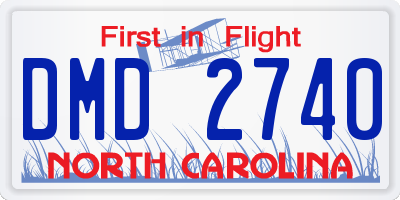 NC license plate DMD2740