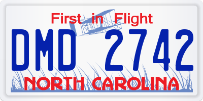 NC license plate DMD2742