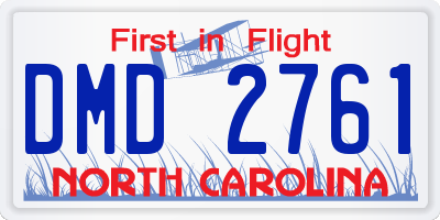 NC license plate DMD2761