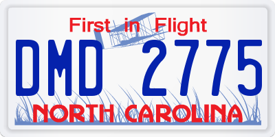 NC license plate DMD2775