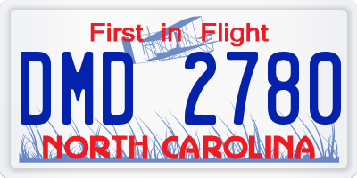 NC license plate DMD2780