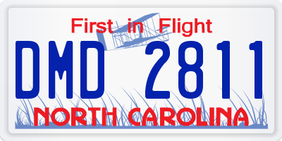 NC license plate DMD2811