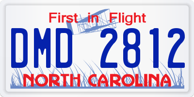 NC license plate DMD2812