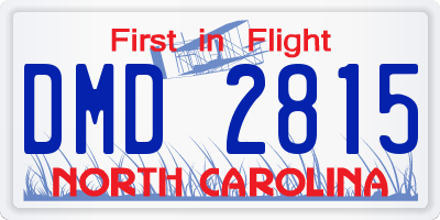 NC license plate DMD2815