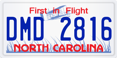 NC license plate DMD2816