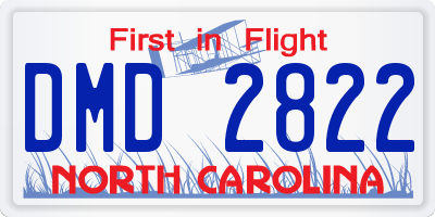 NC license plate DMD2822