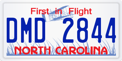 NC license plate DMD2844