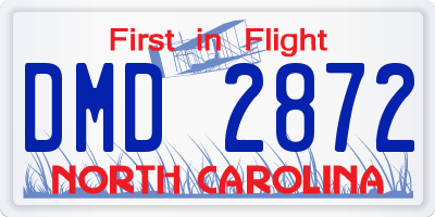 NC license plate DMD2872