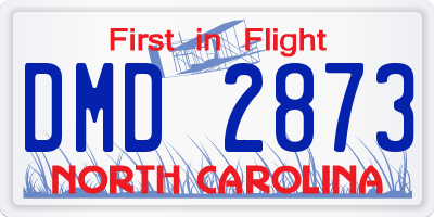 NC license plate DMD2873