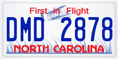 NC license plate DMD2878