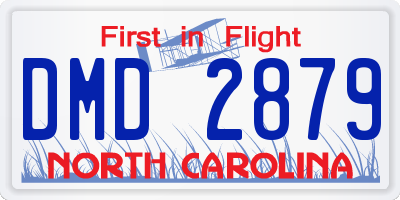 NC license plate DMD2879