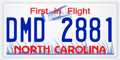 NC license plate DMD2881