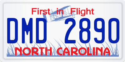 NC license plate DMD2890