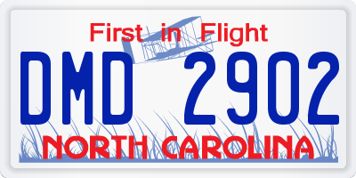 NC license plate DMD2902
