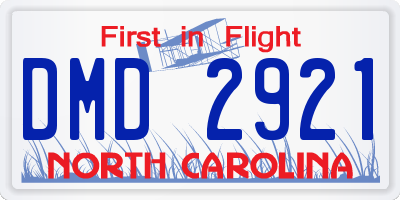 NC license plate DMD2921
