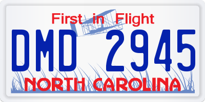 NC license plate DMD2945