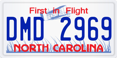 NC license plate DMD2969